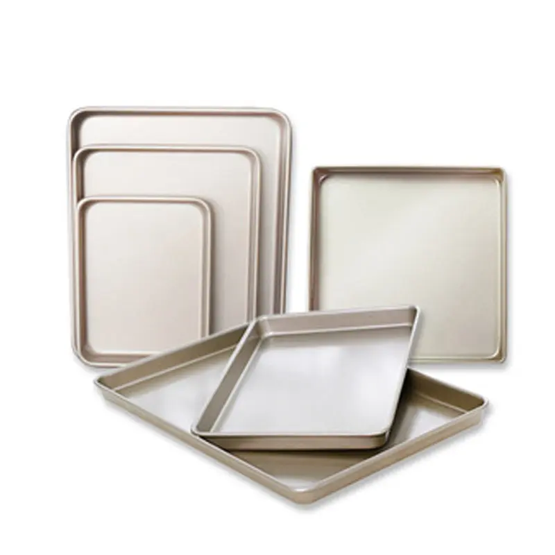 Thicken Carbon Steel Golden Baking Tray Nonstick Square Oven Cake Bread Pastry Pans Biscuits Bakeware Mold Kitchen Cooking Tools