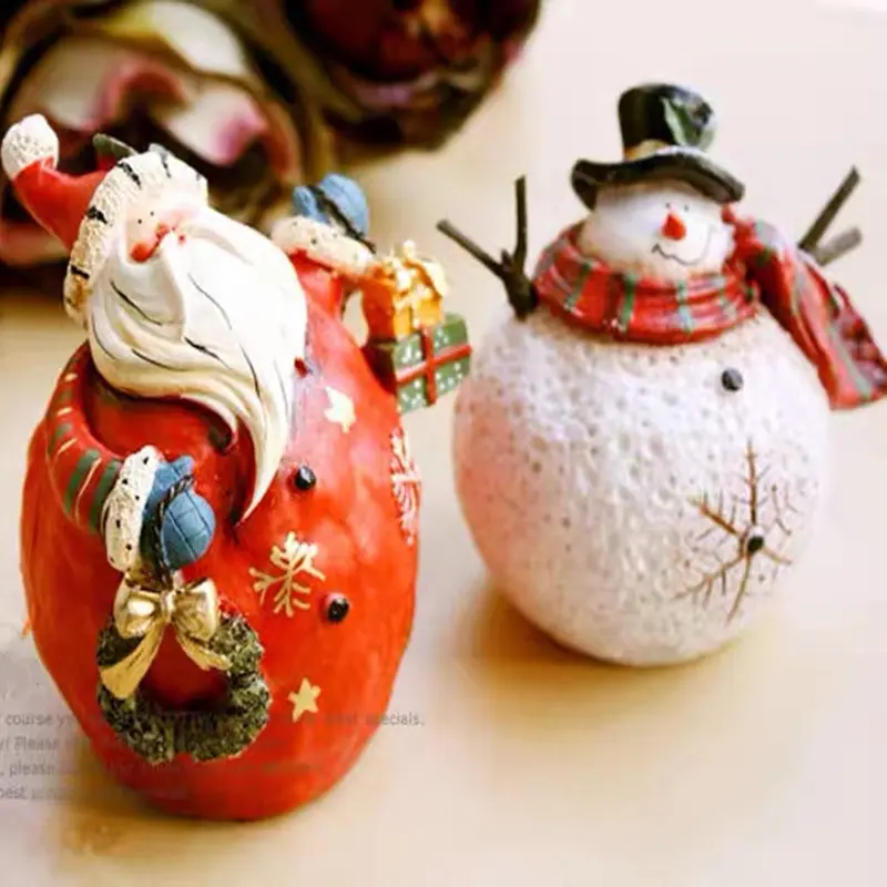 Goblins Santa Claus Ornaments Painting Resin Christmas Decorations Tabletop Scene Arrangement Figures Home Decor Items Figurine