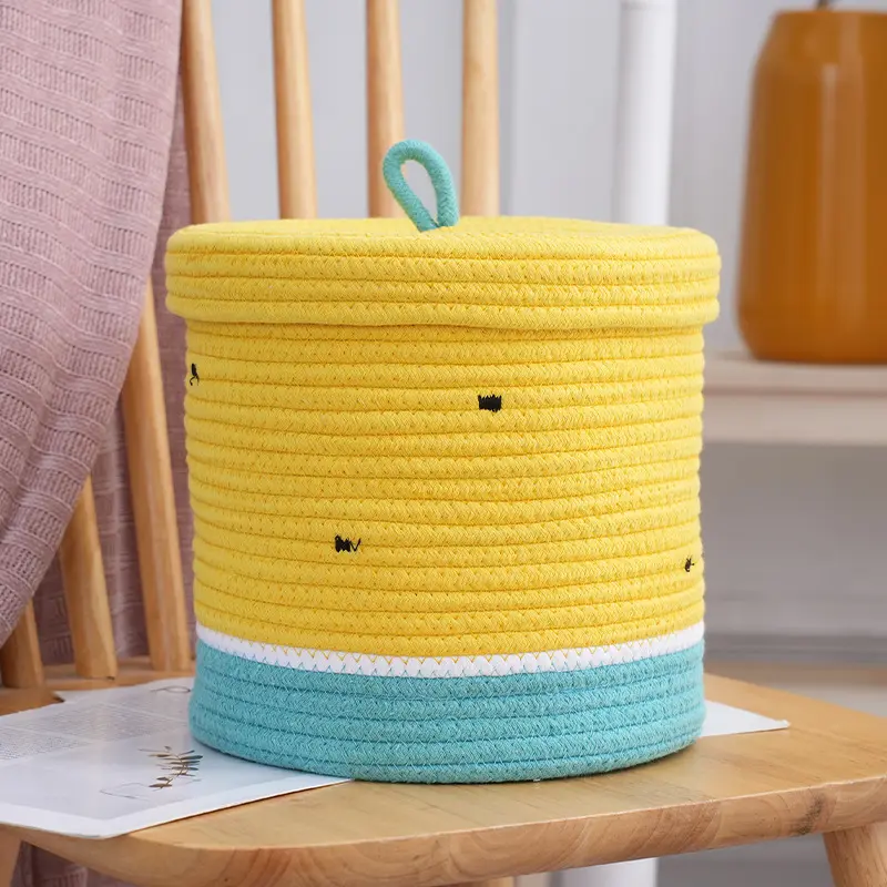 Cartoon Cute Watermelon Storage Basket Desktop Cosmetics Snack Box Hand Woven Modern Miscellaneous Woven Storage Basket