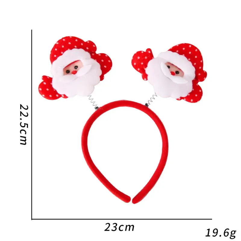 5Pcs Christmas Headbands Children Adult Hair Band Red Christmas Santa Claus Snowman Antlers Headband Xmas Decoration Girls Gifts