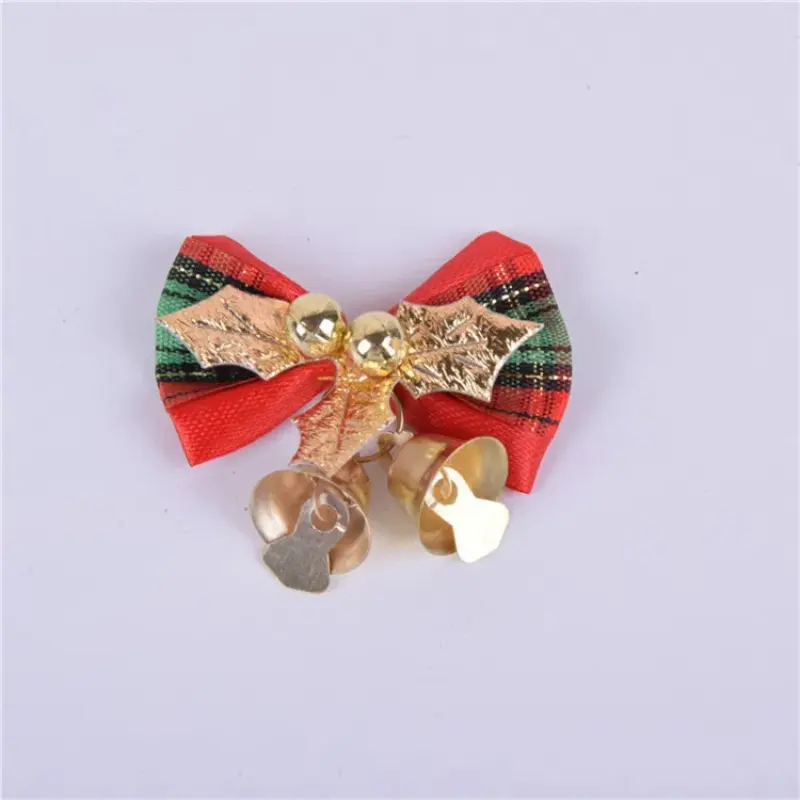 Dropship 10Pcs Hanging Xmas Mini Bow with Bells Decorations Christmas Tree Cards Crafting Ornament Craft Decorative Bow