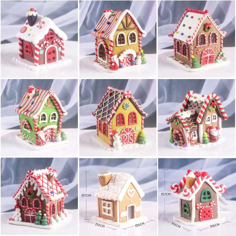 Christmas Dimensional Decoration Ornaments Christmas House Decorations Christmas Decoration Pendants for Soft Clay Houses