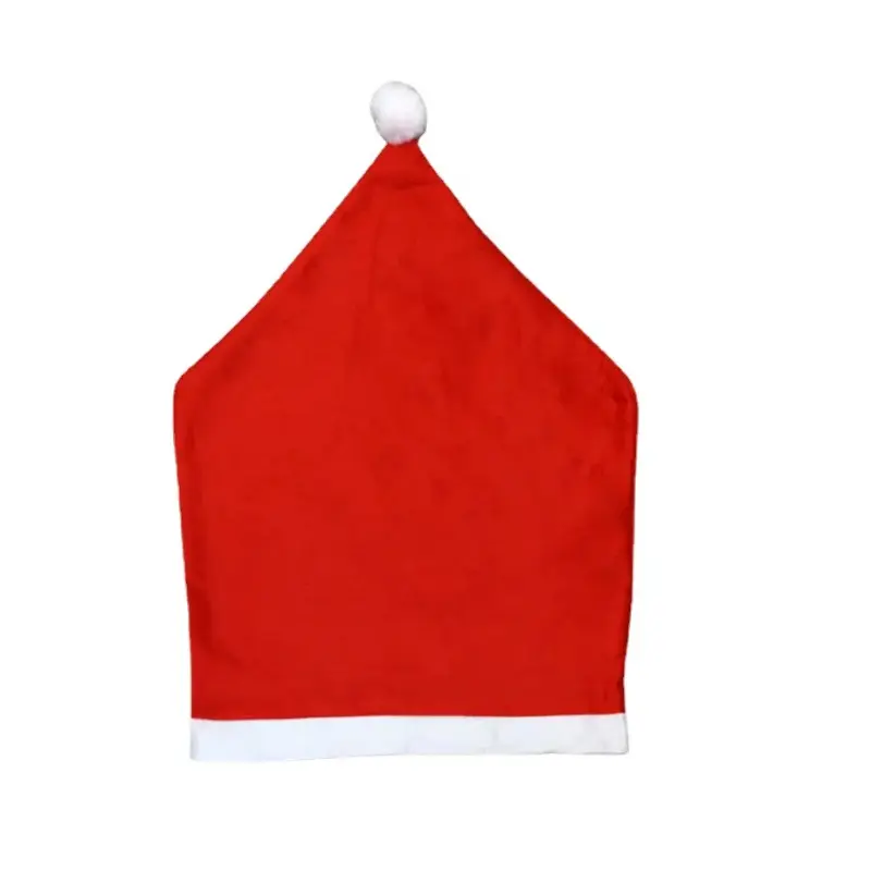 (12pcs/pack) 60cm*50cm Red Christmas Hat Chair Back Cover Xmas Chair Decoration Home Handmade DIY Christmas Festival Decor