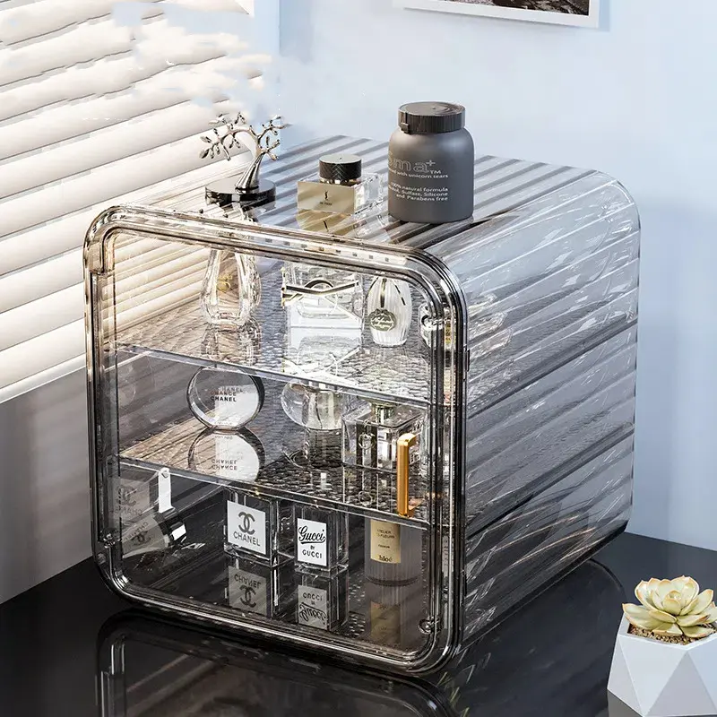 Transparent Perfume Storage Display Cabinet Acrylic Dust-proof Desktop Organizer Box Dresser Cosmetic Holder Supplies Exhibition