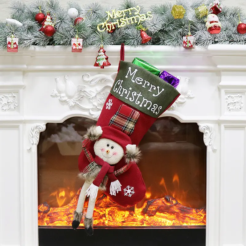 New Christmas Decorations Christmas Tree Pendant Christmas Socks Children's Gift Candy Bag Scene Dress Up Socks Pendant