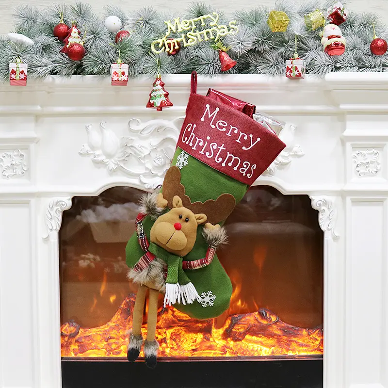 New Christmas Decorations Christmas Tree Pendant Christmas Socks Children's Gift Candy Bag Scene Dress Up Socks Pendant