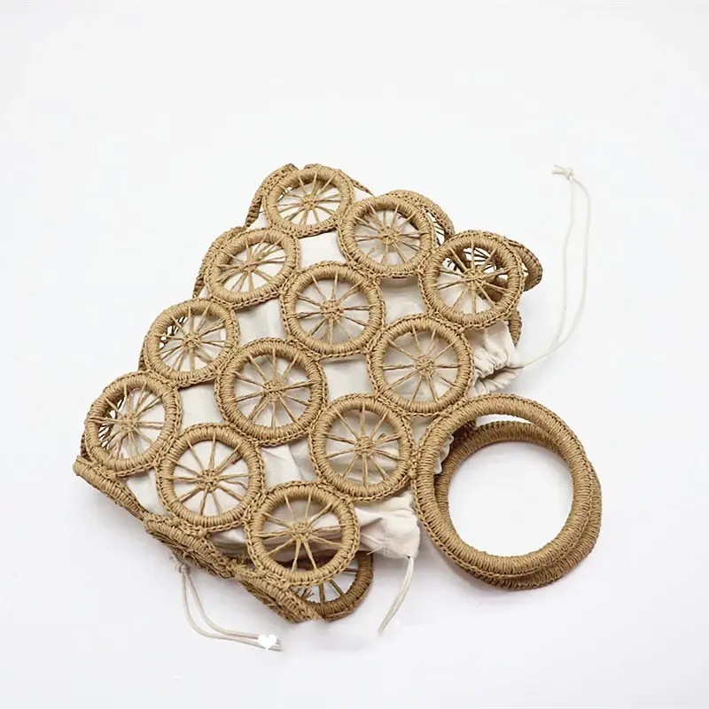 Rattan Hollow Straw Bags Wicker Woven Handmade Handbags Summer Women Fashion Beach Travel Shoulder Bags Casual Lady Purses