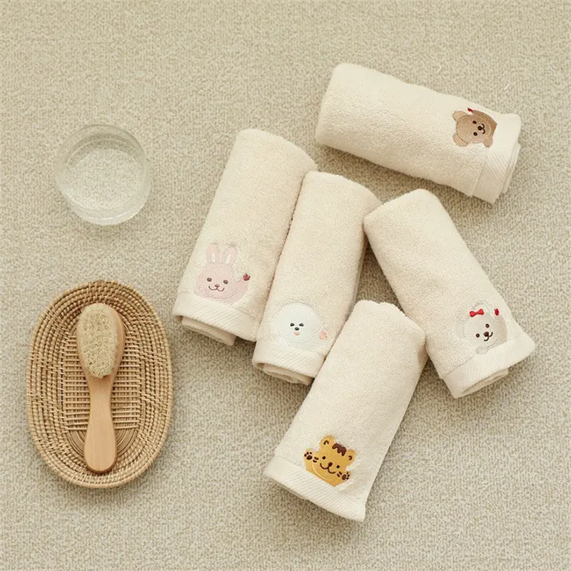 Korean Burp Cloths for Babies Cute Cartoon Baby Drool Towels Soft Cotton Absorbent Newborn Baby Face Square Towels