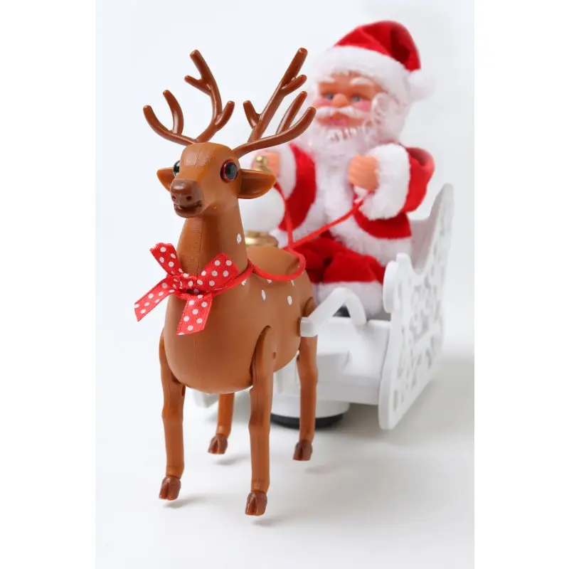 Deer Pulled Car Music Electric Santa Claus Children's Toys Christmas Gifts Desktop Christmas Ornaments Christmas Decorations