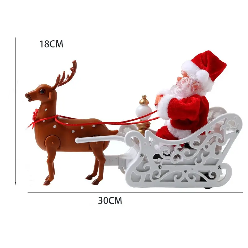 Deer Pulled Car Music Electric Santa Claus Children's Toys Christmas Gifts Desktop Christmas Ornaments Christmas Decorations