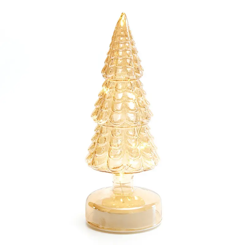 Glass Christmas Tree Christmas Ornament Desktop Decoration Luminous Night Light Home Decoration Props Christmas Gifts