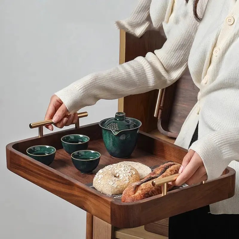 Vintage Wooden Tray, Household Wooden Cake Tray, Storage Tape, Handheld Vegetable Tray, Kitchen Supplies Storage