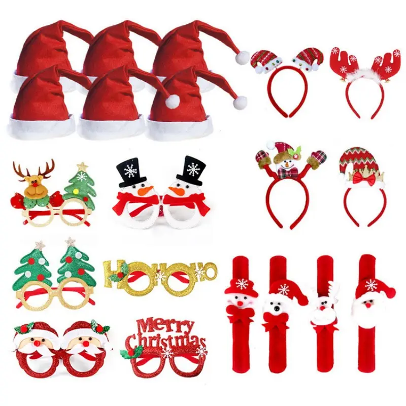 6pcs Christmas Glasses Santa Claus Snowman Snowflake Tree Elk Paper Glasses Party Photo Props Christmas Decoration For Home