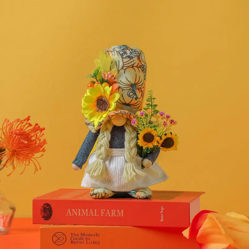 Sunflower Gnome Standing Fall Gnome Butterfly Gnome With Sunflower Spring Gnome For Desktop Living Room Bedroom Farmhouse