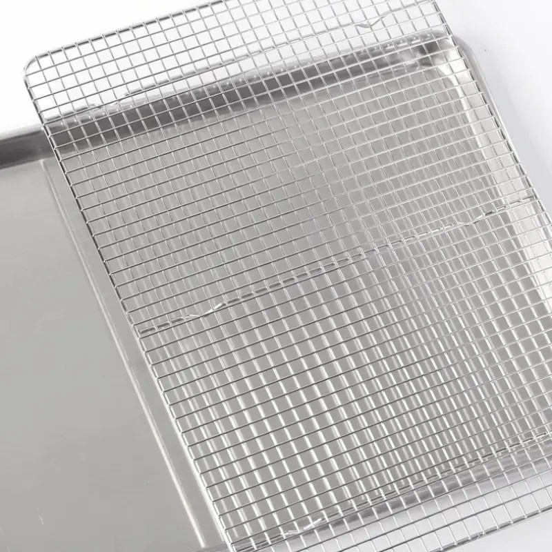 1PC Stainless Steel Drain Rack Drain Basket Barbecue Net Grease Mesh Filter Pan Baking Bread Cool Net Drain Rack