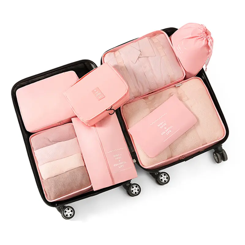 8pcs Travel Storage Bag Suitcase Storage Luggage Clothes Sorting Organizer Set Portable Wardrobe Luggage Clothes Shoe Pouch