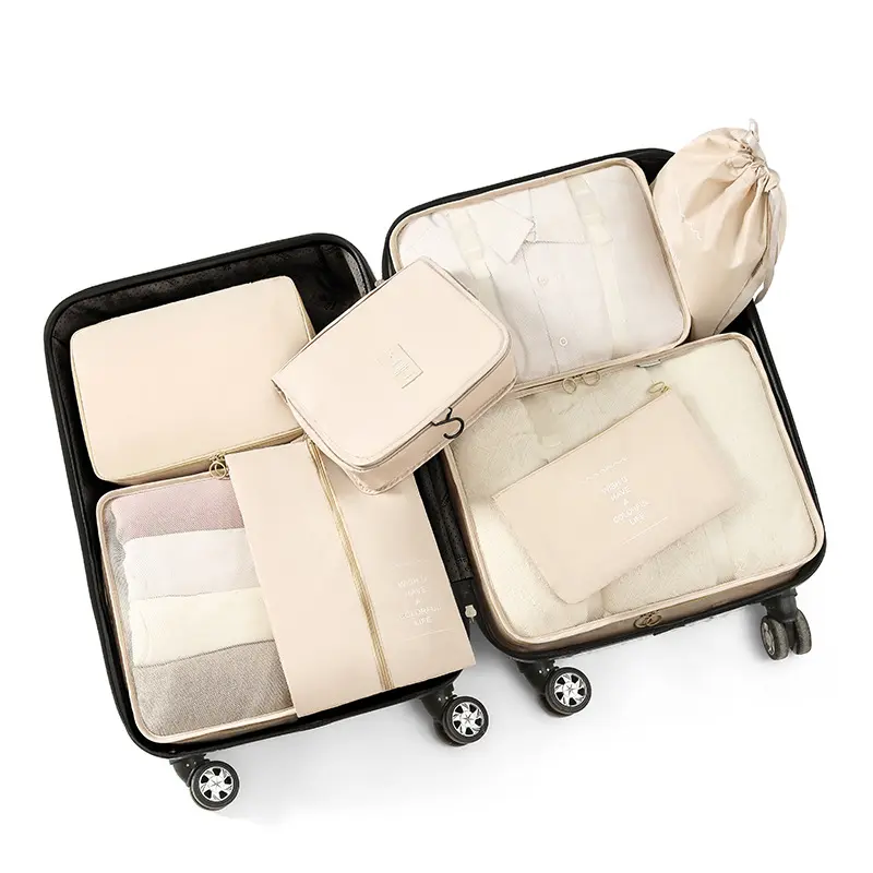 8pcs Travel Storage Bag Suitcase Storage Luggage Clothes Sorting Organizer Set Portable Wardrobe Luggage Clothes Shoe Pouch