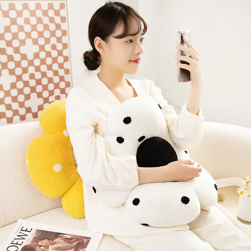 Cartoon Sunflower Seat Cushion Home Decoration Sofa Pillow Girl Plush Soft Cushion Waist Petal Sofa Cushion Flower Cushion