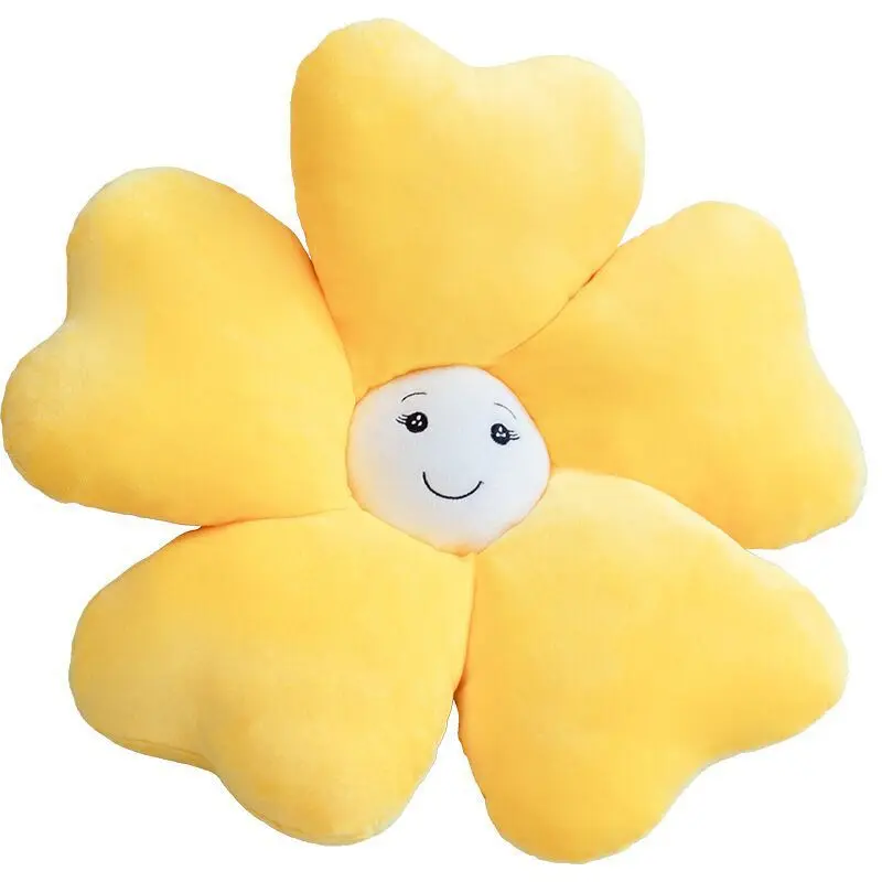Cartoon Sunflower Seat Cushion Home Decoration Sofa Pillow Girl Plush Soft Cushion Waist Petal Sofa Cushion Flower Cushion