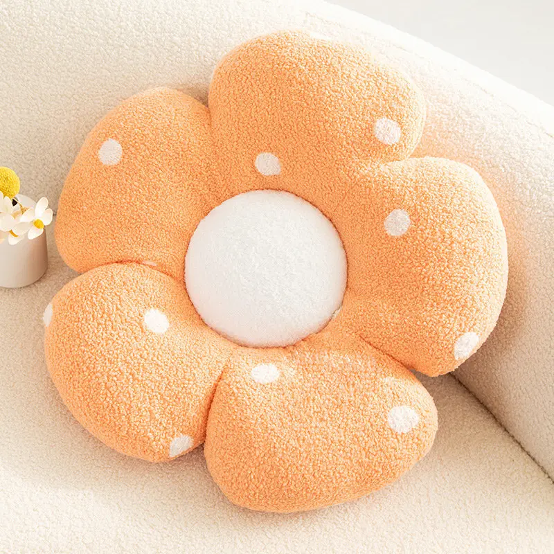 Cartoon Sunflower Seat Cushion Home Decoration Sofa Pillow Girl Plush Soft Cushion Waist Petal Sofa Cushion Flower Cushion