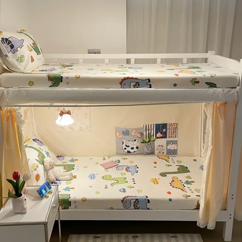 Cotton Bedsheet Student Dormitory Single Dormitory Printing Soft and Comfortable Bed Sheet 360 Degree Elastic Bed Sheet Wrapping