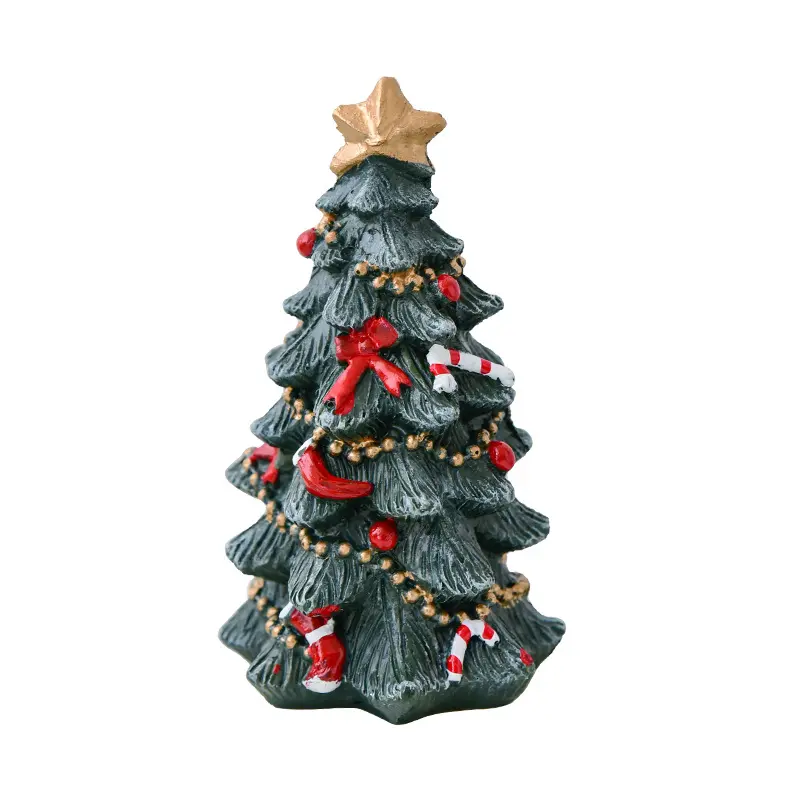 Christmas Decoration Resin Mini Desktop Christmas Tree Decoration Christmas Gifts Party Supplies Festival Desktop Ornament