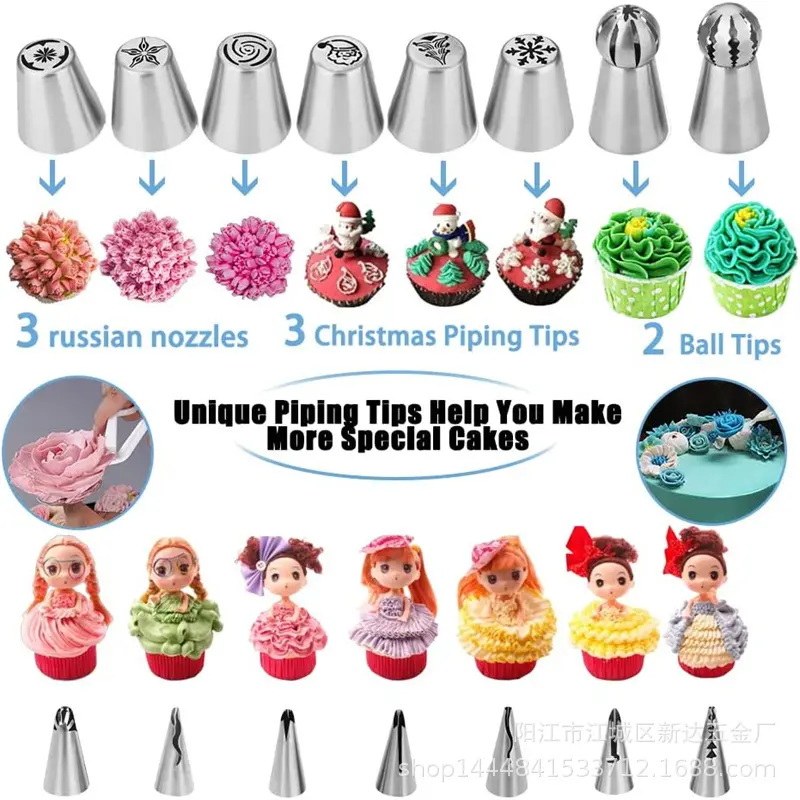 New 635pcs Piping Bag Nozzles Set Reposteria Bakeware Pastry Tools Cake Decorating Tools Spatula Kit Cake Design Accessories