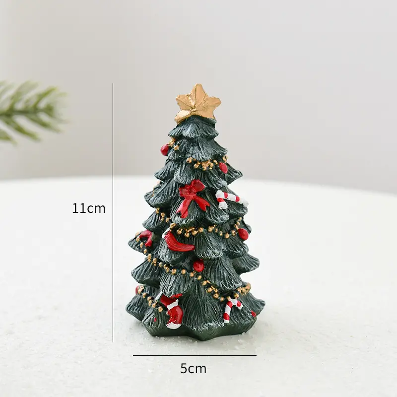 Christmas Decoration Resin Mini Desktop Christmas Tree Decoration Christmas Gifts Party Supplies Festival Desktop Ornament
