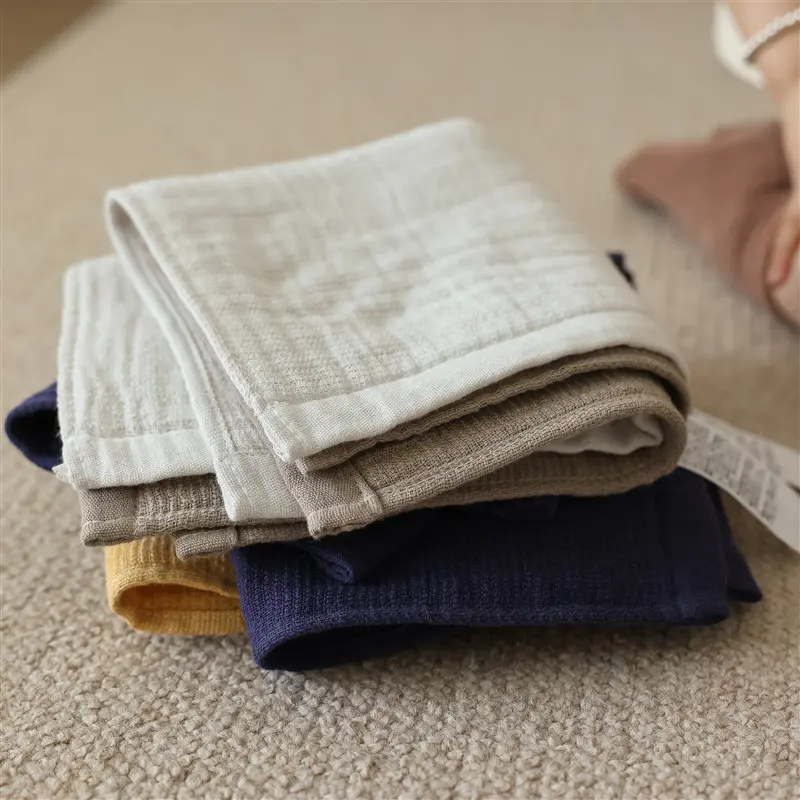3pcs Solid Color Wrinkled Gauze Bath Towel Sets Plain and Minimalist Hotel Bathroom Towel Skin Friendly Square Towel Face Towel