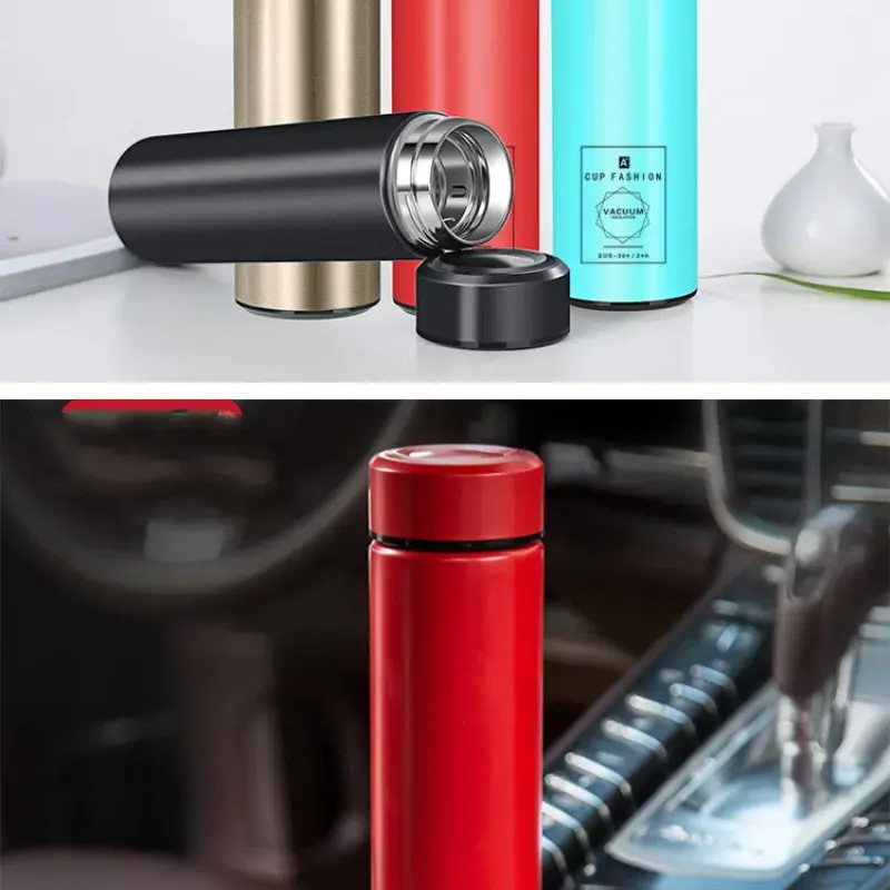 Stainless Steel Thermos Cup Smart Display Vacuum Water Cup for Men and Women Students High Value Office Cup Vacuum Flasks