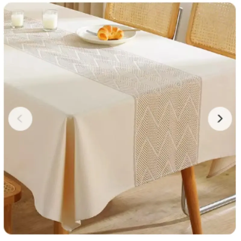 2024 Waterproof Anti Oil Dining Table Tablecloth Thickened Tea Table Towel High Weight Modern and Simple Cotton and Linen
