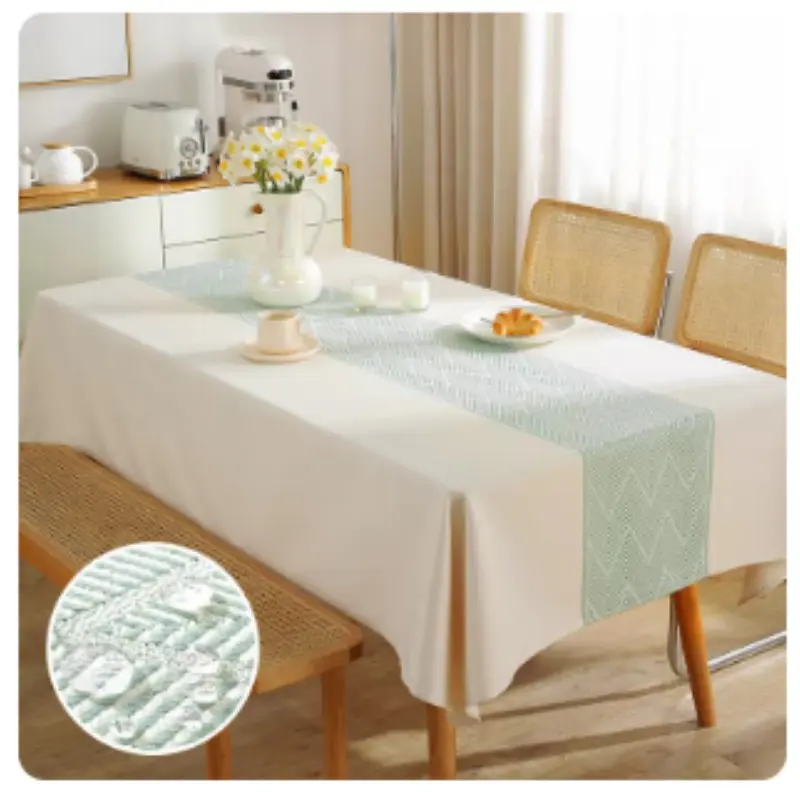 2024 Waterproof Anti Oil Dining Table Tablecloth Thickened Tea Table Towel High Weight Modern and Simple Cotton and Linen