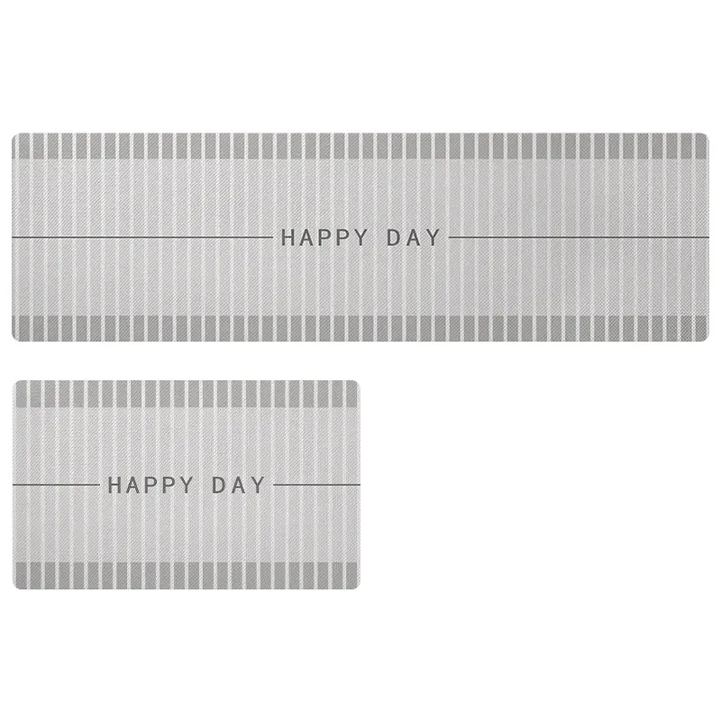 Nordic PVC Kitchen Carpet for Floor PU Leather Waterproof Kitchen Mat Non Slip Entrance Doormat Foot Pad Long Bedroom Rugs