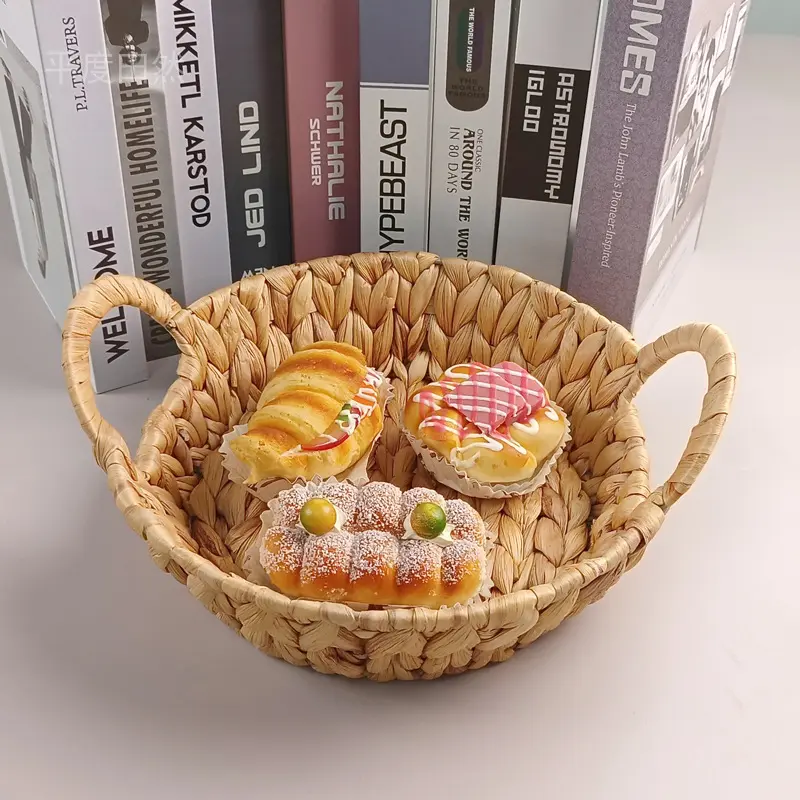 INS Nordic Bread Storage Basket Gourd Grass Handmade Storage Box Vegetables Storage Basket Snacks Fruit Storage Case