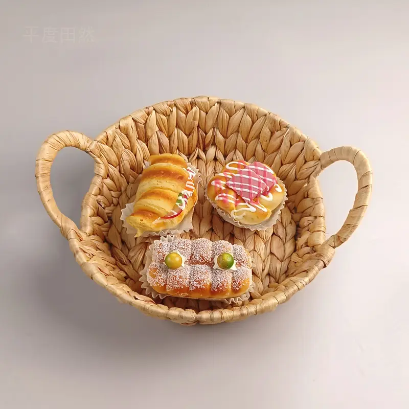 INS Nordic Bread Storage Basket Gourd Grass Handmade Storage Box Vegetables Storage Basket Snacks Fruit Storage Case