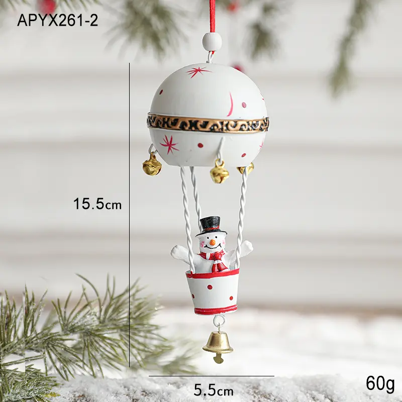 Christmas Iron Painting Hot Air Balloon Christmas Tree Elk Snowman Santa Claus Decoration Small Pendant Christmas