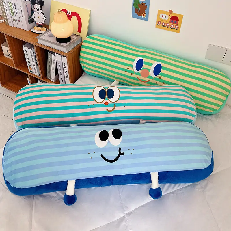 Cute Bedroom Sleeping Strip Dismantling Washing Bed Bedside Leg Pillow Side Sleep Cushion Boys Pillow Girls