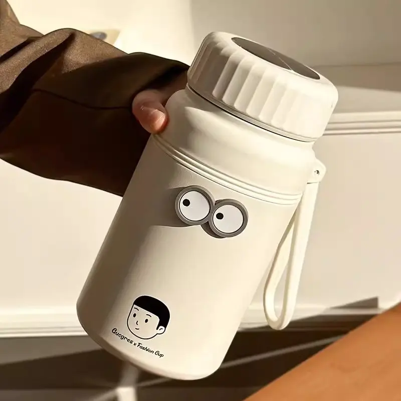 New Large Capacity Thermo Bottle with Straw Stainless Steel Thermal Water Bottle Keep Cold and Hot Thermos Cup Vacuum Flask