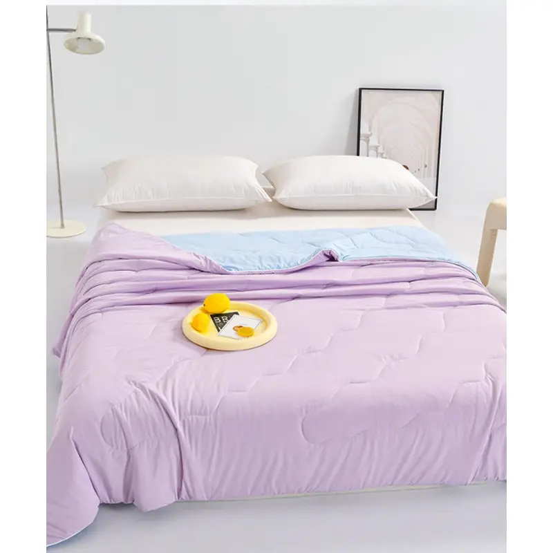 Solid Color Summer Cool Air Conditioning Blanket Soft Silky Sofa Blanket Machine Washable Antibacterial Breathable Quilt Core
