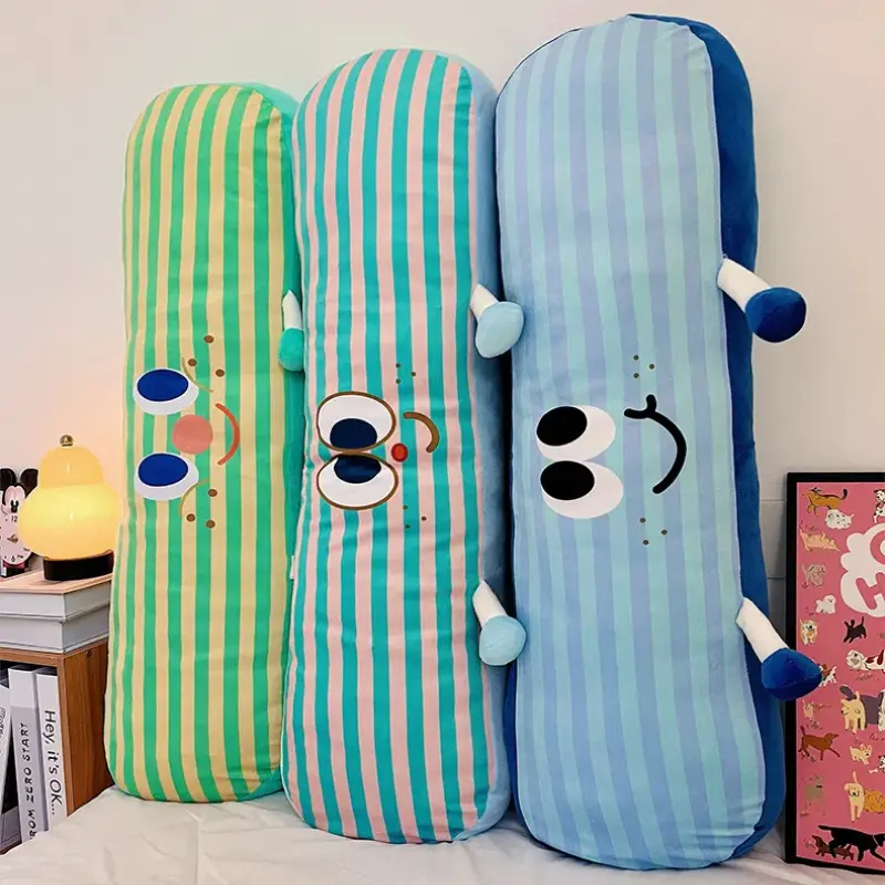 Cute Bedroom Sleeping Strip Dismantling Washing Bed Bedside Leg Pillow Side Sleep Cushion Boys Pillow Girls