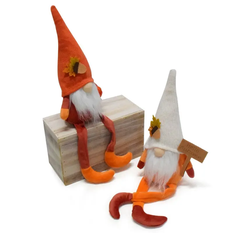 Pumpkin Faceless Doll Autumn Harvest Festival Rudolph Doll Gnome Sitting Long Hanging Leg Gnome Thanksgiving Decoration Ornament