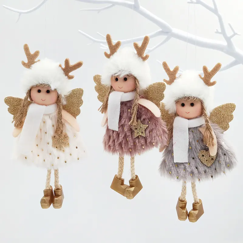New Year Gift Cute Christmas Angel Doll Xmas Tree Hanging Ornament Noel Christmas Decoration for Home