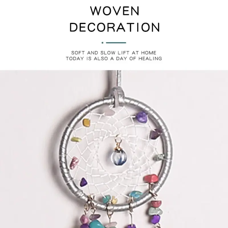 Creative Dream Catcher Wind Chime Hand-woven Feather Pendant Bedroom Curtain Hanging Ornaments Wall Decor Home Decoration