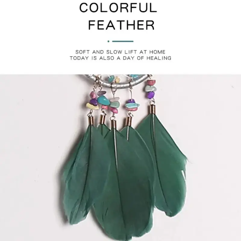 Creative Dream Catcher Wind Chime Hand-woven Feather Pendant Bedroom Curtain Hanging Ornaments Wall Decor Home Decoration