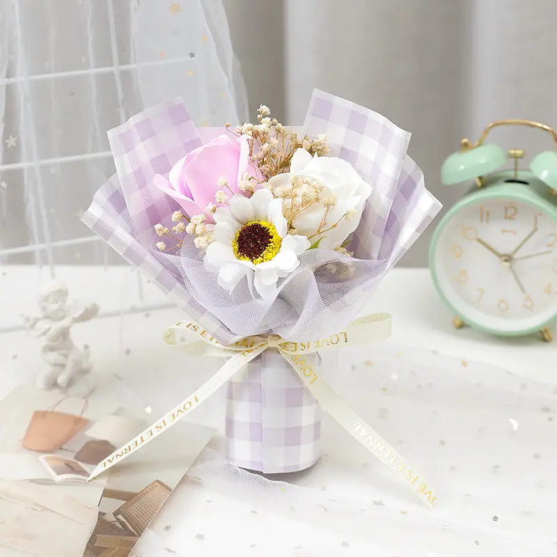 3PCS Graduation Flower Bouquet Mini Small Bouquet Flower Party Supplies 2024 Mother's Day Gift Flower Bouquet Teacher's Day Gift