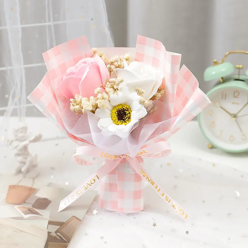 3PCS Graduation Flower Bouquet Mini Small Bouquet Flower Party Supplies 2024 Mother's Day Gift Flower Bouquet Teacher's Day Gift