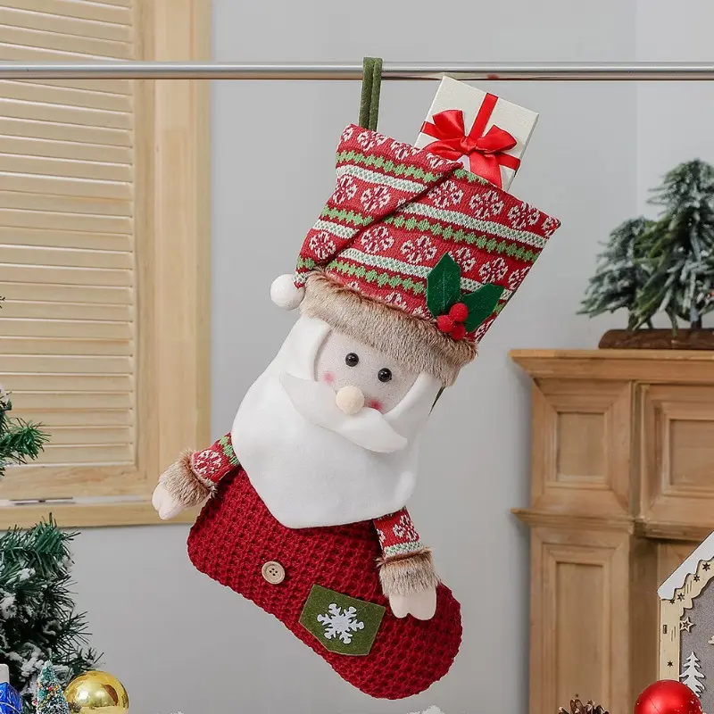 Santa Claus Snowman Elk Gift Socks Christmas Decoration Children's Gift Bags Merry Christmas Tree Decoration Pendants