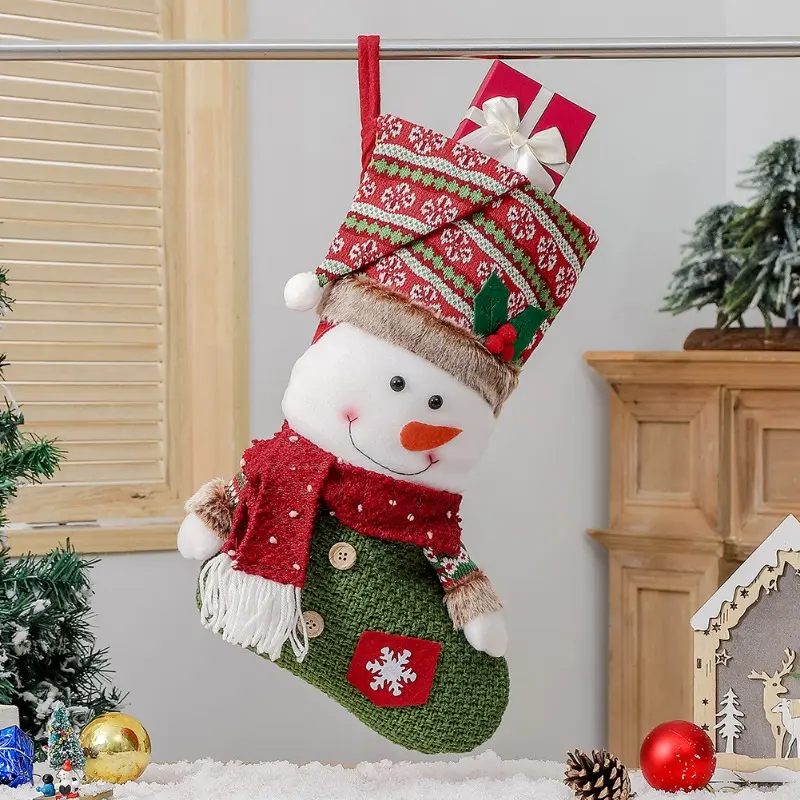 Santa Claus Snowman Elk Gift Socks Christmas Decoration Children's Gift Bags Merry Christmas Tree Decoration Pendants