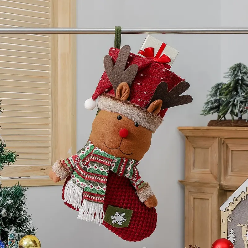 Santa Claus Snowman Elk Gift Socks Christmas Decoration Children's Gift Bags Merry Christmas Tree Decoration Pendants