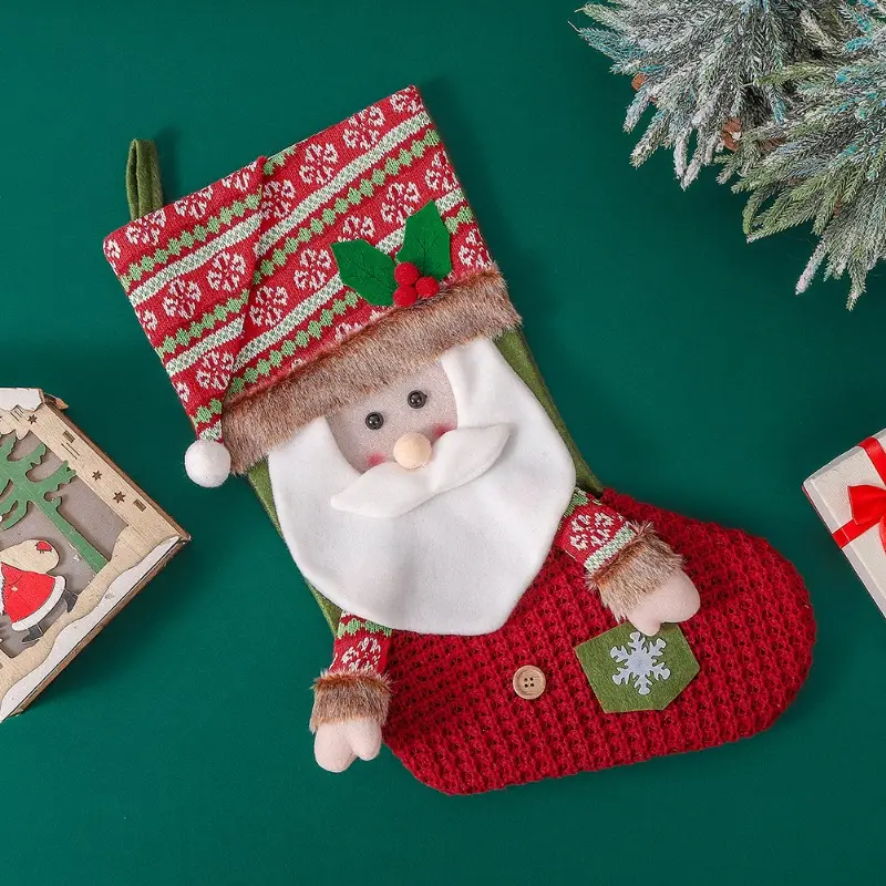 Santa Claus Snowman Elk Gift Socks Christmas Decoration Children's Gift Bags Merry Christmas Tree Decoration Pendants